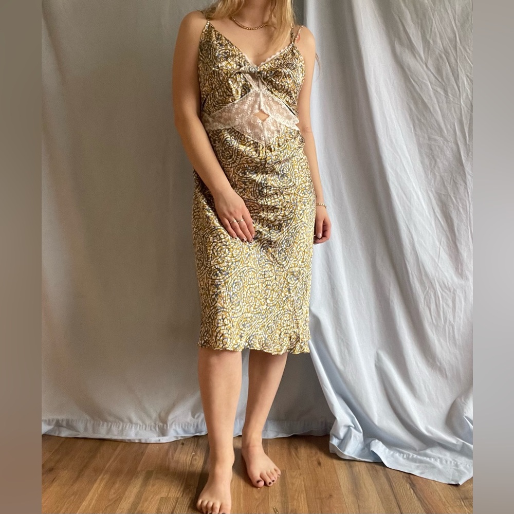 Anthropologie Paisley Lace Slip Dress